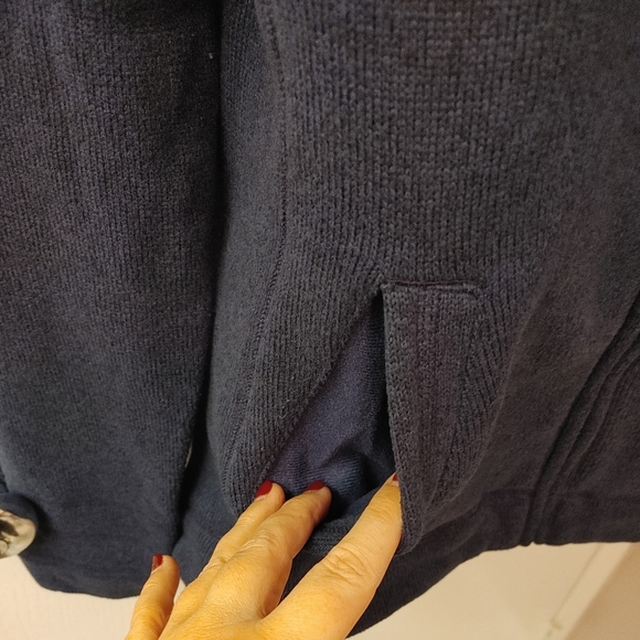 ⚡SALE NAVY The North Face Sweater Fleece navy blue knit zip up jacket - Picture 6 of 12